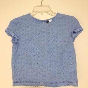 Light Blue Eyelet Top
